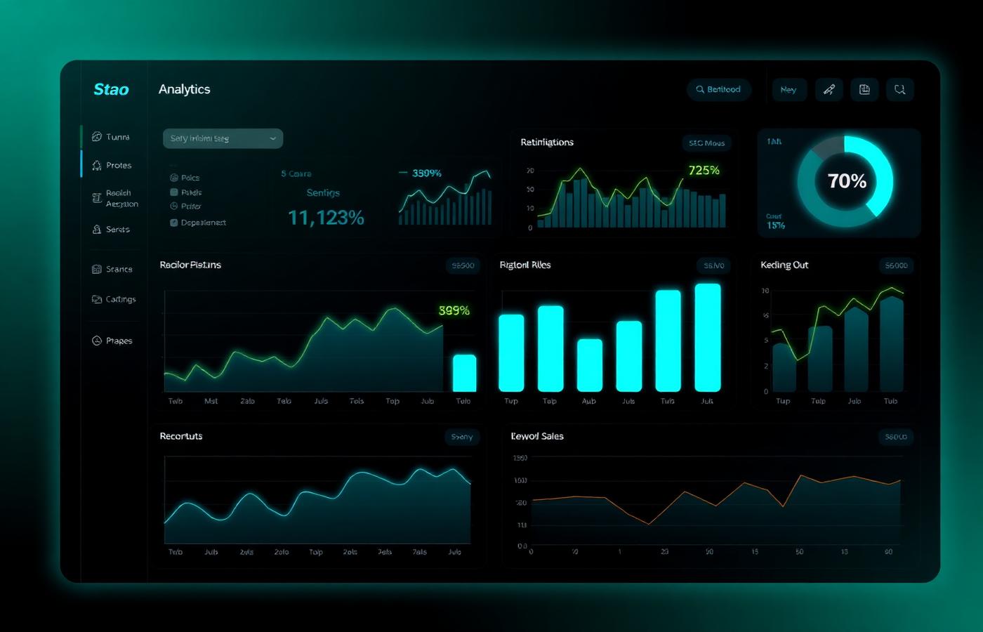 SEO strategy dashboard showing keyword rankings and organic traffic growth